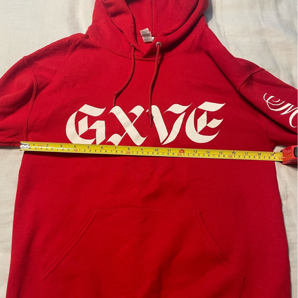GXVE Beauty by Gwen Stefani Red and White Oversized Hoodie Sz S - Picture 7 of 9